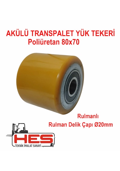 Akülü Transpalet Yük Tekeri 80x70 Rulmanlı