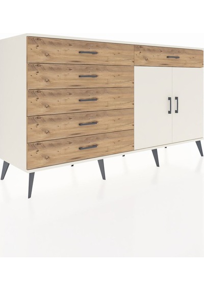 Hyperion Konsol Tek Raflı 6 Çekmeceli 2 Kapaklı 176x44x99 Aytaşı- Aytaşı-aytaşı/çam