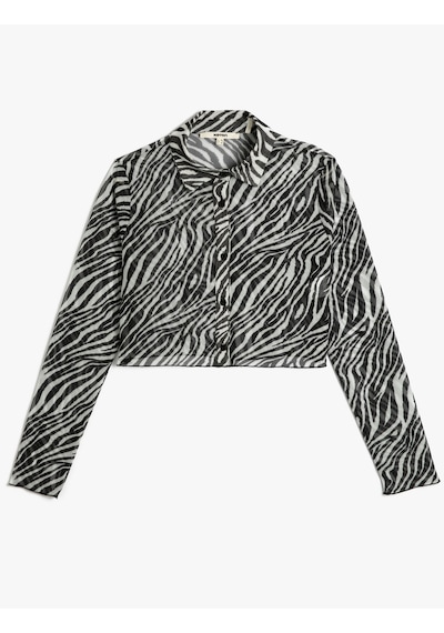 Koton Crop Gömlek Zebra Desenli Düğmeli Klasik Yaka Siyah Desenli 4wak60014ek Siyah Desenli Koton Crop Gömlek Zebra Desenli Düğmeli Klasik Yaka Siyah Desenli 4wak60014ek Siyah Desenli