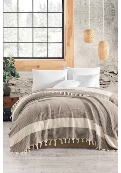 Çift Kişilik Yatak Pikesi Luna Kahve 200 X 230 Cm Çok Renkli