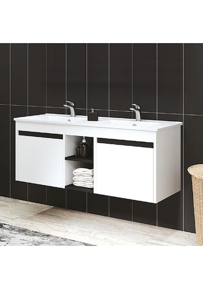 Denko Twin 120 Cm Mdf Beyaz Banyo Dolabı Takımı Beyaz Denko Twin 120 Cm Mdf Beyaz Banyo Dolabı Takımı Beyaz