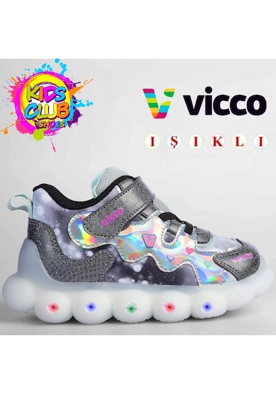 Vicco Sonya Ortopedik Taban Işıklı Çocuk Bot Siyah
