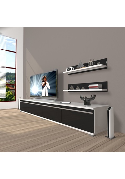 Decoraktiv Eko 200t Mdf Tv Ünitesi Tv Sehpası Beyaz - Siyah