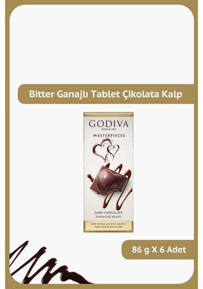 Godıva Bıt.ganaj.tablet.çık Kalp 86g X6 Adet