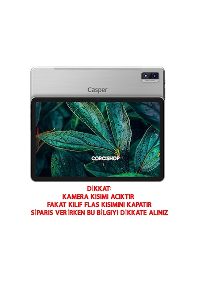 Casper Via S40/l40 Modelleri Uyumlu 360 Dönerli Tablet Kılıfı + Ekran Koruyucu Arka Kapak