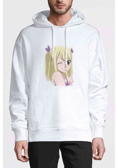 Anime Mavis Vermillion Fairy Tail Glass Baskılı Beyaz Erkek Sweat (531039682)