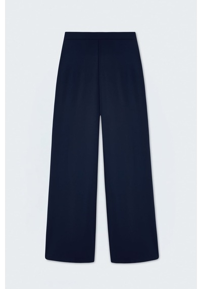 Sateen Bol Paça Pantolon - Lacivert-137470