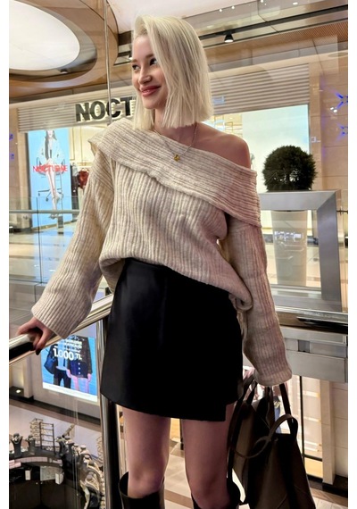 Madmext Siyah Deri Mini Şort Etek Mg2550 Siyah