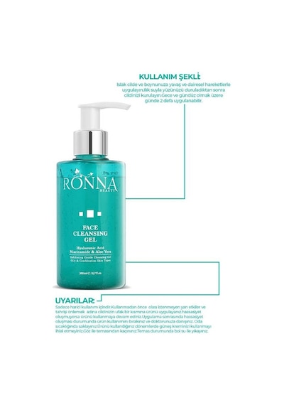 Ronna Beauty Face Cleasing Kuru ve Karma Ciltler İçin Besleyici ve Onarıcı Temizleme Jeli 200 ML
