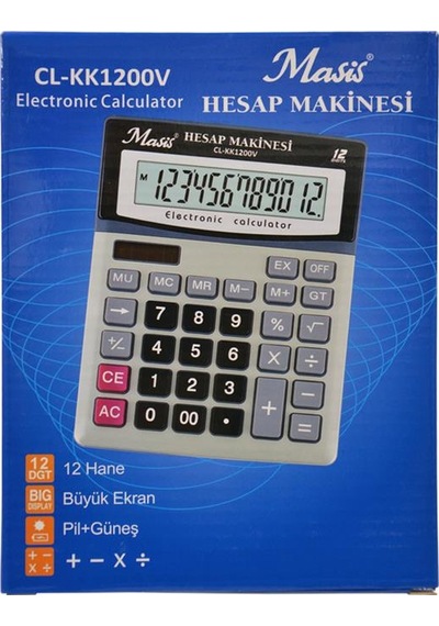 Masis Cl-kk1200v 12 Hane Masaüstü Hesap Makinesi Çok Renkli