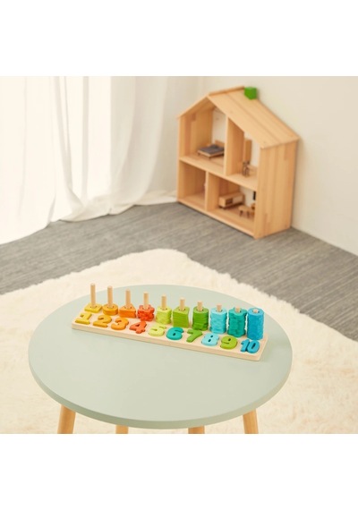 Squirrel Play Eğitici Ahşap Sayı Sayma Ve Şekil Eşleştirme Oyunu - 65 Parça İngiliz Tasarımı Ce Sertifikalı Çocuk Oyuncak Seti