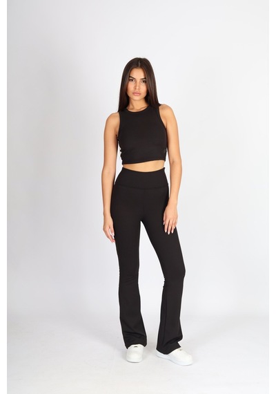 Soft&Basic Halter Yaka Esnek Kaşkorse Kumaş Siyah Atlet Siyah