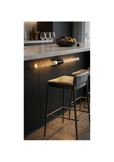 Bubblelight Medium 40 Cm Modern Tasarım Led Aplik - Duvar Lambası - Siyah - Pilli - Günışığı Siyah Pilli