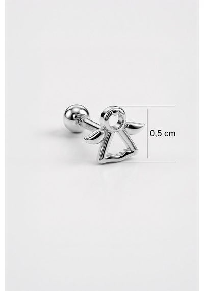 Şans Meleği 18 Ayar Beyaz Altın Kaplama Gümüş Tragus-helix Piercing