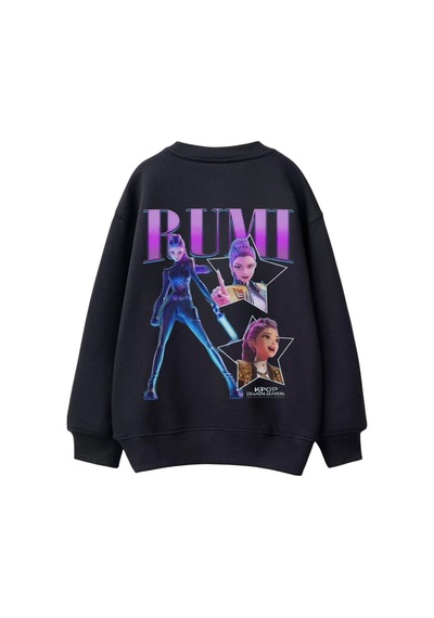 Kpop Kız Çocuk Sweatshirt St09652 Lacıvert