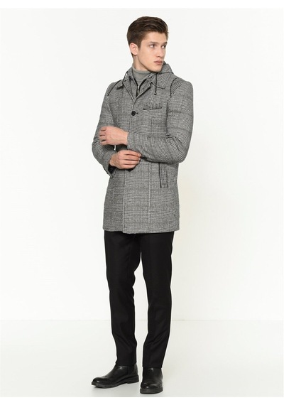 Plt8335 Dewberry Erkek Palto-ekose Gri Ekose Gri