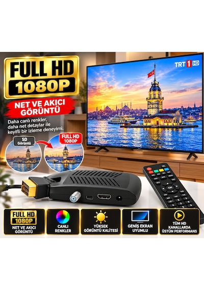 Multibox Tüplü Tv Full Hd Mini Gold Scart Uydu Alıcısı Tkgs, Wifi Destekli, 5000 Kanal, 64 Uydu