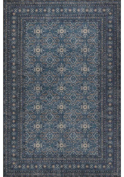 Artloop Relic Lacivert Vintage Dokulu Geleneksel Desenli Dokuma Tabanlı Şönil Halı Al 478
