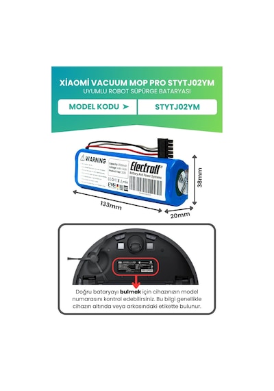 Xiaomi Vacuum Mop Pro Stytj02ym Batarya Ultra Yüksek Kapasite 3500mah