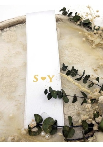 Gelin Damat Isimli Tören Takı Kurdelesi 2 Adet B-24
