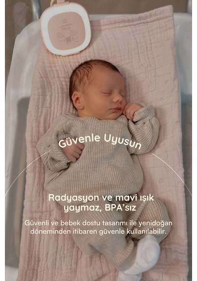 Budizzz Plus Ağlama Sensörlü Beyaz Gürültü Cihazı 33 Sesli Anne Ses Kayıtlı Bebek Uyku Cihazı Pembe