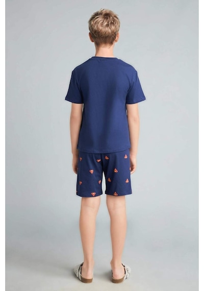 Defacto Superman Lisanslı Regular Fıt Elastik Bel Şortlu 2li Lacivert Pijama Takımı Erkek Çocuk H8145a826hsnv42 Lacivert-nv42