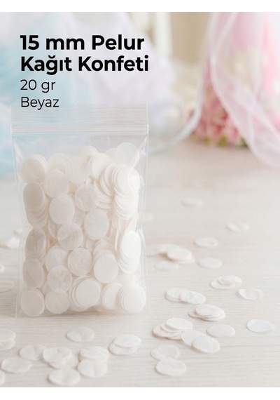 Beyaz Pelur Kağıt Konfeti, 15 Mm - 20 Gr, Parti, Düğün Ve Etkinlik Süsleme Konfetisi Tüm Yaşlar Beyaz Pelur Kağıt Konfeti, 15 Mm - 20 Gr, Parti, Düğün Ve Etkinlik Süsleme Konfetisi Tüm Yaşlar