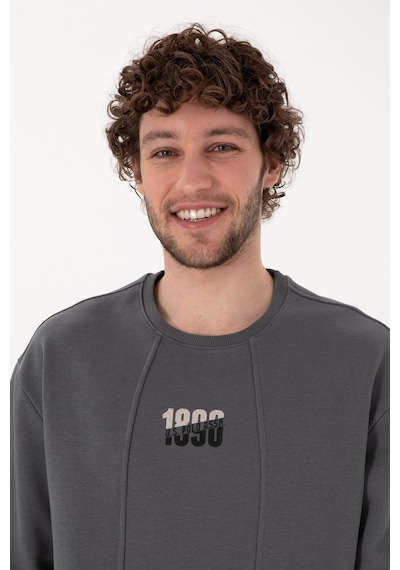 U.S. Polo Assn. Erkek Bisiklet Yaka Antrasit Comfort Fit Sweatshirt 50293430-VR006