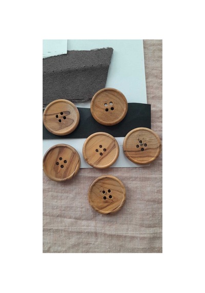 Tahta Agaç Düğme 28 Mm 6 Adet