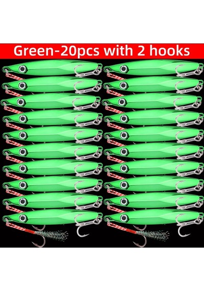 Metal Döküm Kaşık Olta Takım 10g-60g Spinner Kaşık Balıkçılık Lures Batan Uzak K-20pcs-2 Hooks 30g-1.05oz