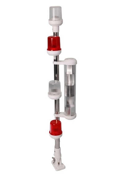 Tekne Bayrak Direği. 4'lü Reflektörlü Bayrak Direği Krom 60 CM