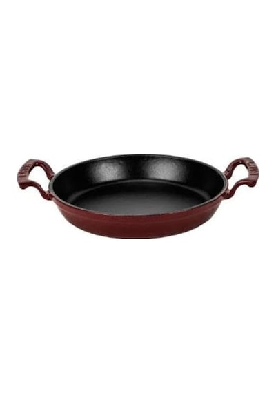 Demir Döküm Yuvarlak Kulplu Tava 24 Cm Sahan Bordo Çok Renkli