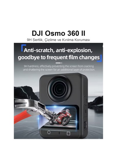 Newdaki Djı Osmo 360 / Osmo 360 2 Uyumlu Temperli Ekran Koruma Filmi 9h Şeffaf