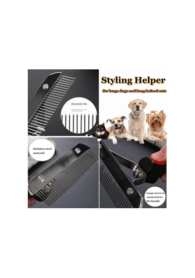 Köpekler İçin Astar Tırmığı, Uzun Diş Köpek Tırmığı + Deshedding Fırça Tarağı, Dökücü Alet Seti, Evci