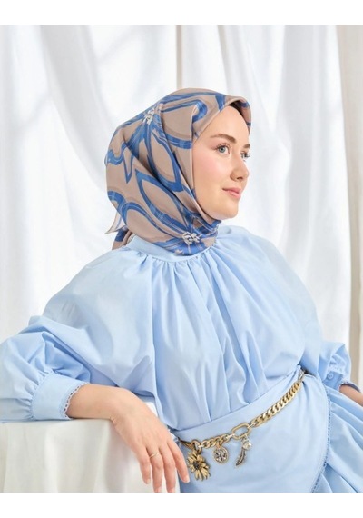 Silk Home Twill İpek Eşarp - 11548-17 Koyu Vizon