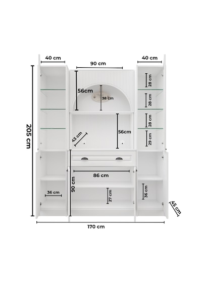 Lureo Nera Arch Maxi Kahve Köşesi Led Aydınlatmalı, Cam Vitrinli, Komple Mdf Premium Kahve Ünitesi Beyaz Lureo Nera Arch Maxi Kahve Köşesi Led Aydınlatmalı, Cam Vitrinli, Komple Mdf Premium Kahve Ünitesi Beyaz