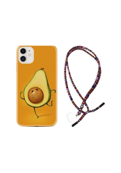 Apple Uyumlu iPhone 12 Mini Kılıf Rasta Boyun Askılı Dance Avokado 1878