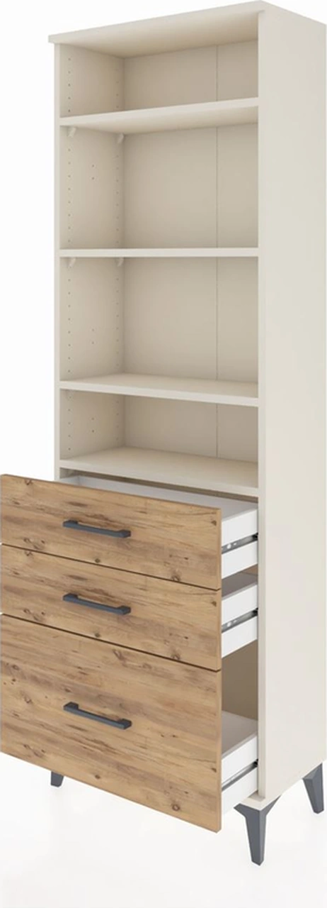 Arges Dolap 4 Raflı 3 Çekmeceli 60x30x182 Aytaşı-çam Aytaşı