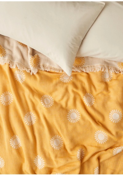 Bella Maison Sunny Pamuklu Çift Kişilik Yatak Örtüsü Sarı 200x220 Cm Sarı