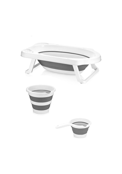 Hobby Life Katlanır Küvet Ve Bebek Yıkama Banyo Seti Antrasit Gri