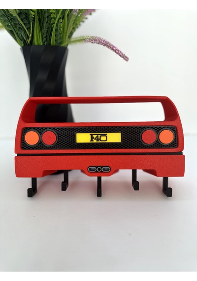 3d Baskı Anahtarlık Askısı F40 Model Kırmızı - Siyah