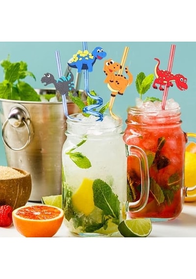 4 Adet Kıvrımlı Plastik Pipet, Çocuklar İçin Eğlenceli Figürlü Tasarım, Renkli Ve Dayanıklı İçecek Aksesuarları 4 000 Açık Krem