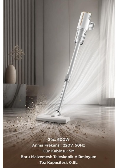 Torima Tvc-01 Beyaz Elektrikli Dikey Süpürge 600w Vakum Süpürge