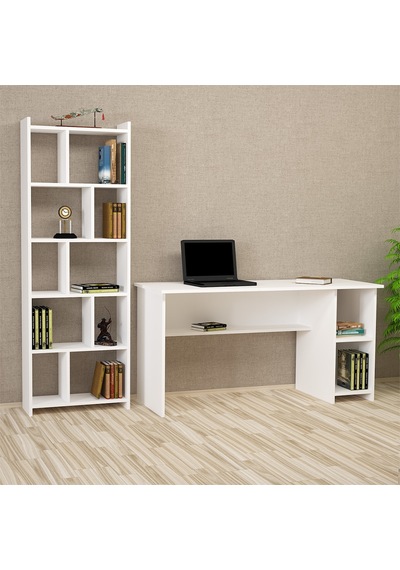 Kalenderdekor1 Kalender Dekor Avel Snow 145 Cm Çalışma Masası Takımı Avls01 Beyaz
