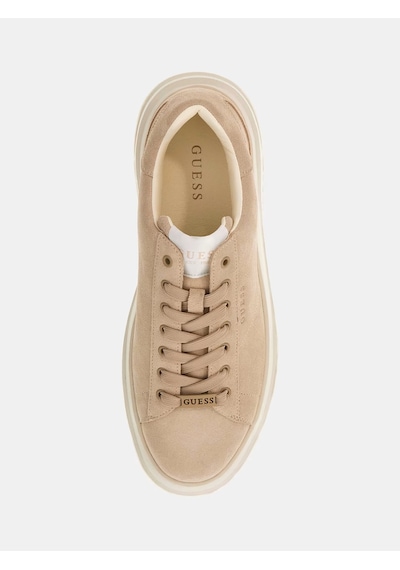 Guess Elba Hakiki Deri Erkek Sneaker Ayakkabı Fmtlbasue12 Bej