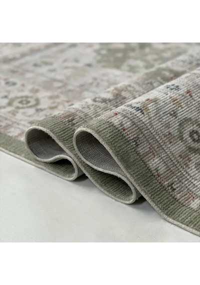 Mariesse Home Antik Serisi Vintage Modern Dokuma Salon Oturma Odası Halısı 402-yeşil