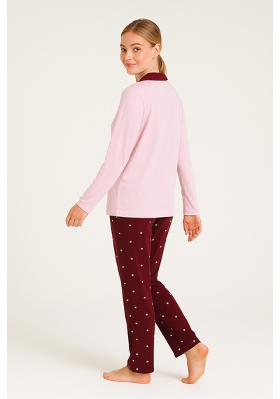 Mutlu City Kadın Milan Kumaş Rahat Kalıp Düğmeli Yumuşacık Pijama Takımı 4982 Bordo Mutlu City Kadın Milan Kumaş Rahat Kalıp Düğmeli Yumuşacık Pijama Takımı 4982 Bordo