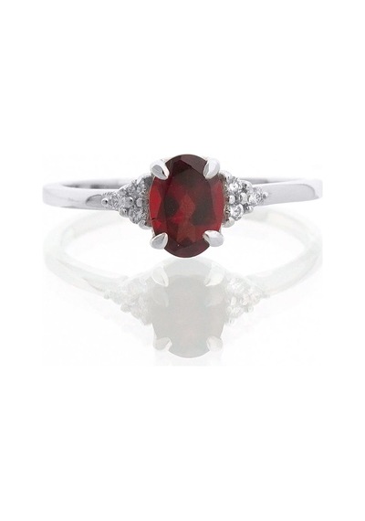 Garnet Oval Tektaş Yüzük
