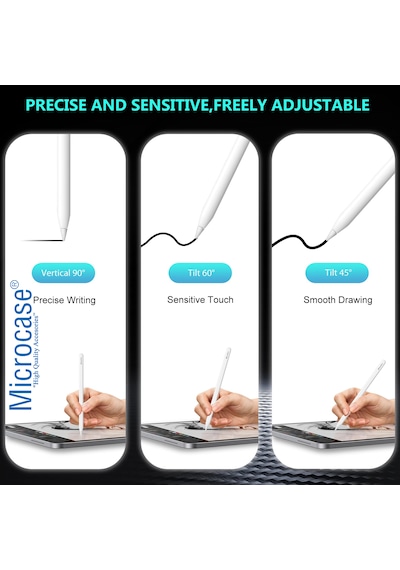 Microcase Apple Uyumlu Pencil 2 1 Nesil Pro Usb c İçin iPad mini air Dayanıklı 6 Yedek Uç Al5405 Beyaz