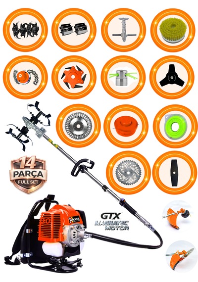 Prowackers German Tıtan Wrx-790f Sırt Tırpan+ Akrobat Çapalama + Toprak Eşeleme 14 Parça Tam Setli